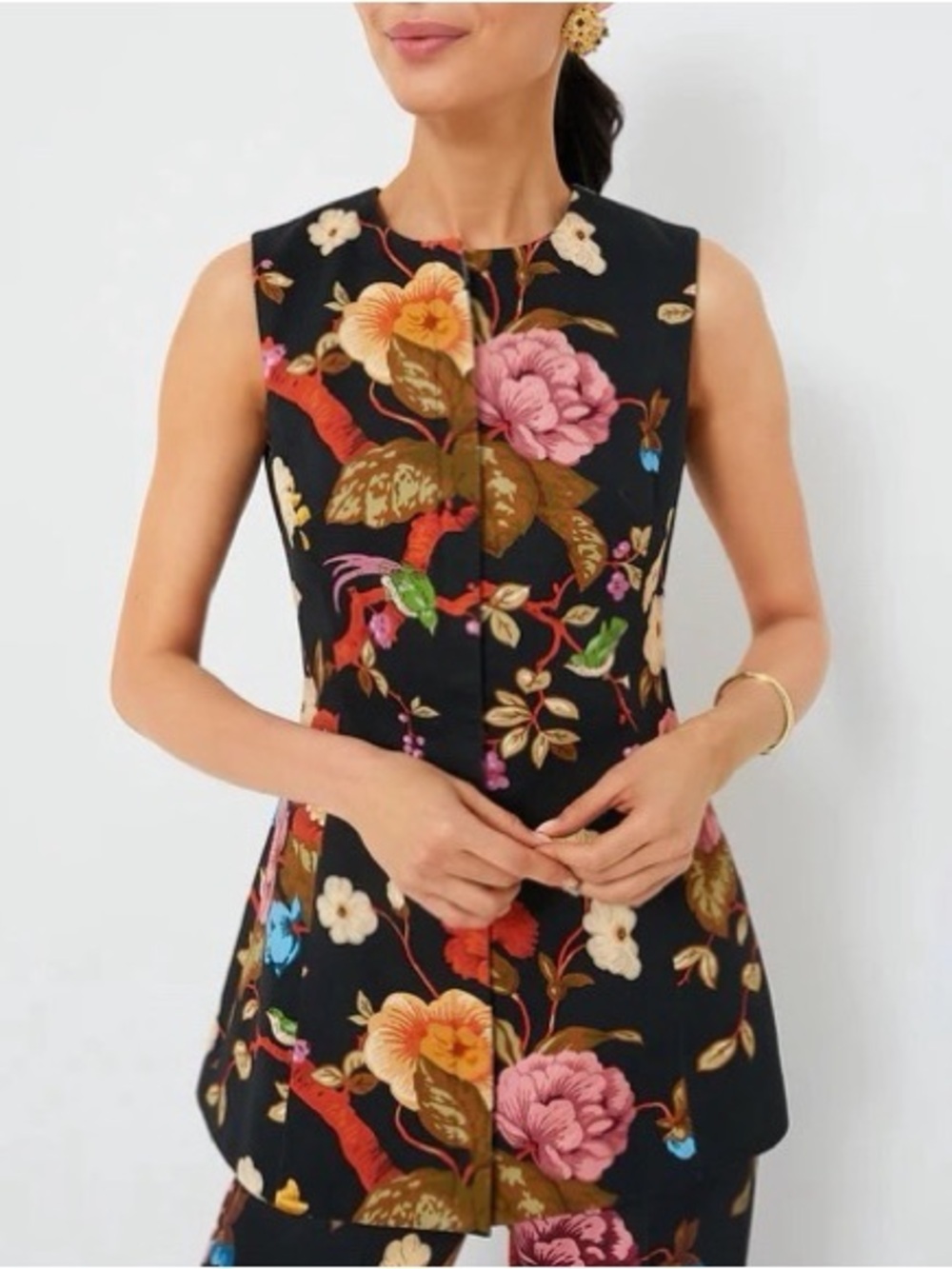 Tuckernuck Baroque Floral Rhoda Tunic Top, Size 12